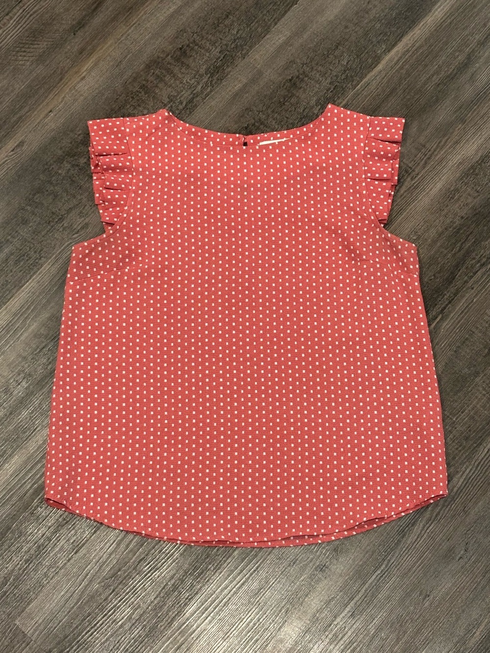 Monteau Coral Pink Dot Ruffle Sleeve Camisole